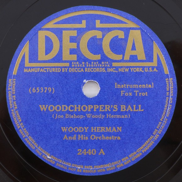 Woody Herman & His Orchestra, Woodchopper's Ball/Big-Wig 78 rpm Shellac Record - Picture 1 of 6
